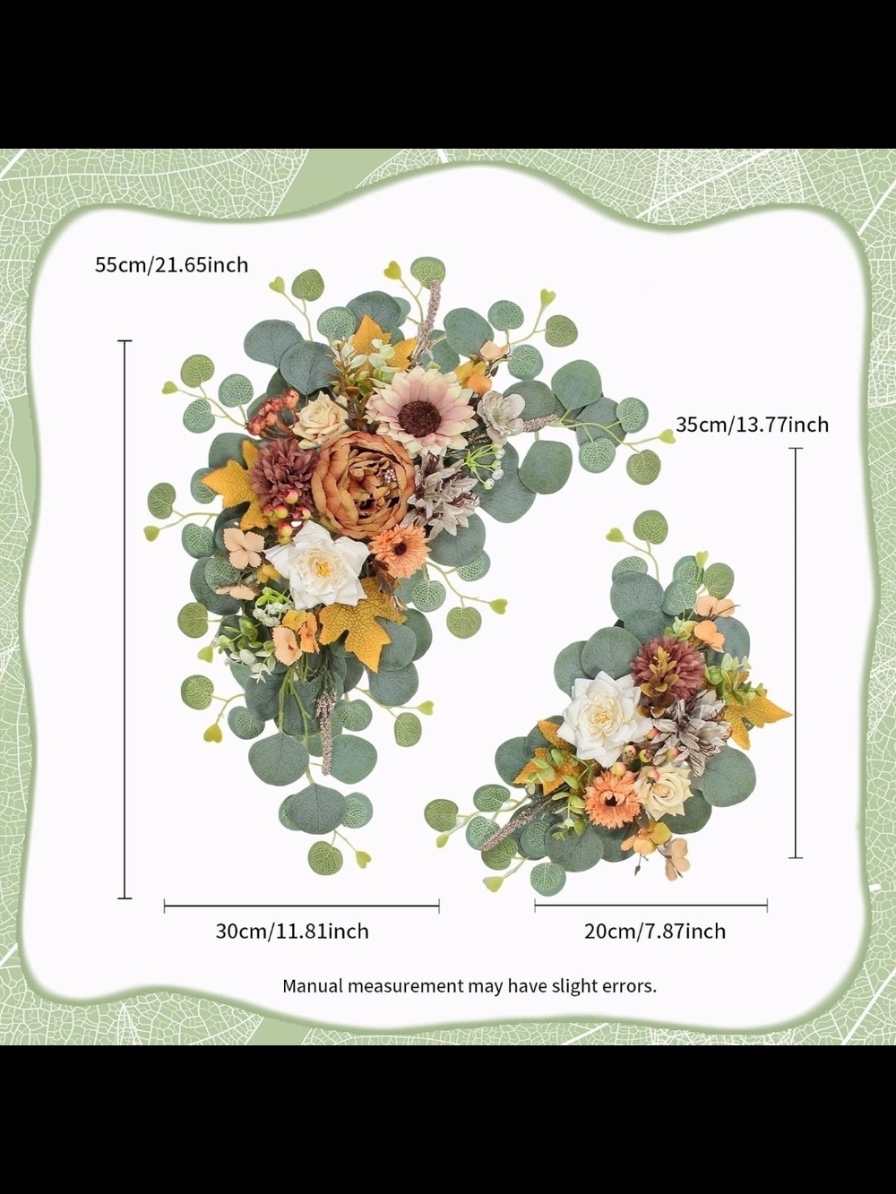 Autumn Eucalyptus Floral Wedding Set - Fall Orange & Green - Picture 4 of 14